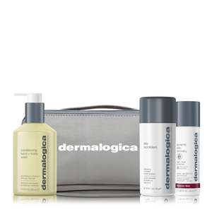 All: men's daily face + body skin care routine set (3 full-size + bag)