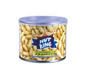 Nuts Snacks: NUT KING TIN PEANUTS SALTED 130GM - 24PK