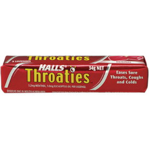 HALLS THROATIES 34GM RANGE