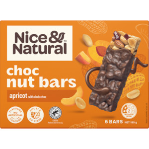 Biscuits Range: NICE & NATURAL CHOC NUT BAR RANGE 180GM