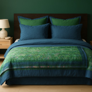 Full Kantha Doha Quilt - Moss Q.BI.1151