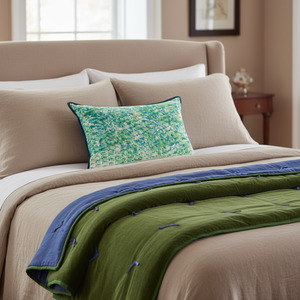 Cushions: Cushion Cover - Sea Glass / Blue Iris - 55 x 55 - One of a Kind