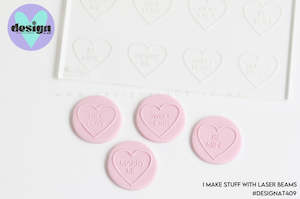 Raised Acrylic Fondant Cookie Stamp: Heart Multi Mini's Raised Acrylic Fondant Stamp