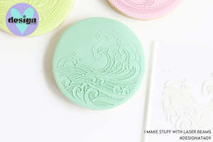 Waves 3 Raised Acrylic Fondant Stamp