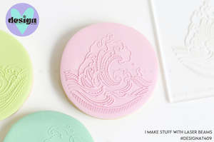 Waves 1 Raised Acrylic Fondant Stamp