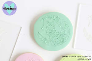 Raised Acrylic Fondant Cookie Stamp: Owl & Moon Raised Acrylic Fondant Stamp
