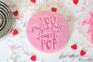 Love Valentines Day: You Make My Heart Pop Acrylic Embosser Stamp