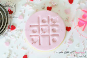 Love Valentines Day: Noughts + Crosses Acrylic Embosser Stamp