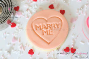 Love Valentines Day: Marry Me Candy Heart Acrylic Embosser Stamp