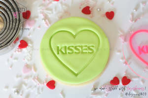 Kisses Candy Heart Acrylic Embosser Stamp