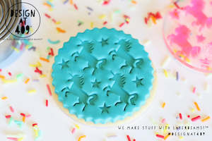 Unicorn Mermaid Sea Stamps: Prancing Unicorns With Stars Acrylic Embosser Stamp