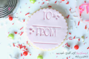 Christmas Stamps: To From Round Xmas Tag Acrylic Embosser Stamp