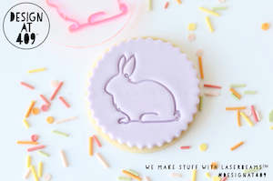 Easter Stamps: Sitting Bunny Line Drawing Acrylic Embosser Stamp