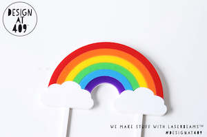 Happy Birthday: Layered Rainbow Acrylic Cake Topper