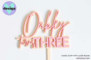 Custom: Custom Name Turns Age Layered Cake Topper 3