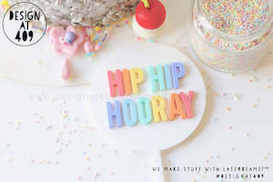 Hip Hip Hooray Multi Colour Cake Topper