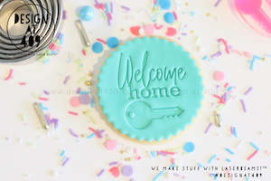 Other Stamps: Welcome Home With Key Acrylic Embosser Stamp