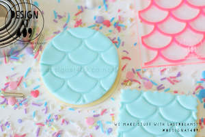 Pattern Background Stamps: Large Mermaid Pattern 1 Acrylic Embosser Stamp