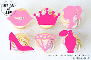 Doll/Fashionista Themed Cut Out Cupcake Topper