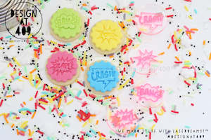 Superhero Stamps: Mini Comic Book Sayings Set 2 Acrylic Embosser Stamp