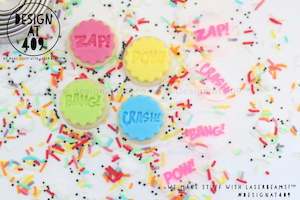 Mini Comic Book Sayings Set 1 Acrylic Embosser Stamp