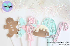 Christmas Baubles: Christmas Layered Cake Charms Or Cake Toppers