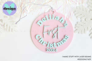 Custom Name First Christmas (Year) Tree Decoration