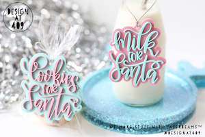Cookies For Santa or Milk For Santa Layered Acrylic Tags