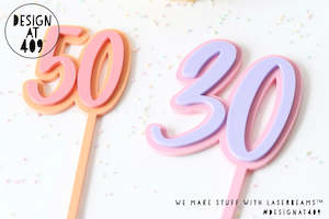 Number Letter Cake Toppers: Party Double Number Layered Cake Topper - 2 sizes