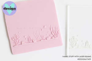Raised Acrylic Fondant Stamps: Ocean Floor 2 Raised Acrylic Fondant Stamp