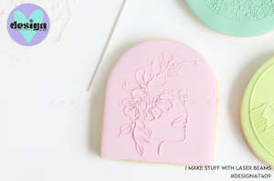 Floral Face Raised Acrylic Fondant Stamp
