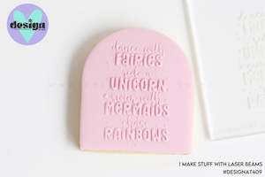 Christmas New Year Raised Acrylic Stamps: Dance With Fairies, Ride A Unicorn etc. Raised Acrylic Fondant Stamp