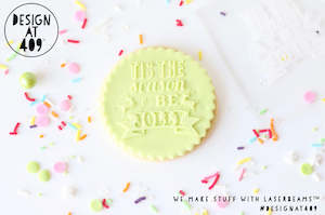 Christmas New Year Raised Acrylic Stamps: Tis The Season To Be Jolly Raised Acrylic Fondant Stamp