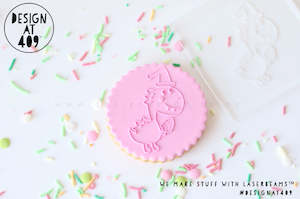 Christmas New Year Raised Acrylic Stamps: Christmas Dino 2 Raised Acrylic Fondant Stamp