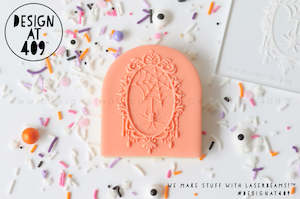 Spider Mirror Frame Raised Acrylic Fondant Stamp