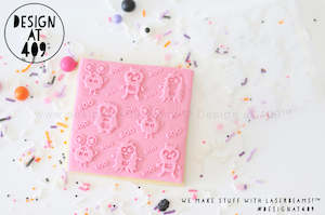 Monsters Boo Patterned Raised Acrylic Fondant Stamp