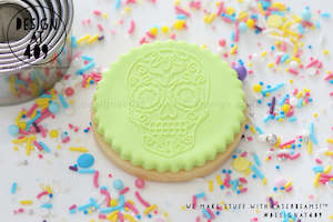 Halloween Raised Acrylic Stamps: Day Of The Dead Skull Raised Acrylic Fondant Stamp