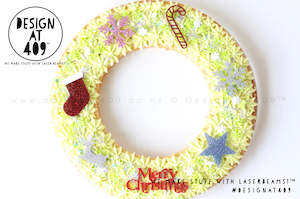 Christmas Theme Shaped Cut Out Celebration Cake Dots