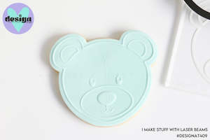 Limited Edition Embossing Stamps Cutters: Teddy Bear Face Raised Stamp & Cutter