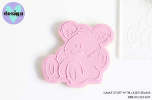 Limited Edition Embossing Stamps Cutters: Cute Teddy Bear Raised Stamp & Cutter