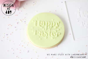 Easter Raised Acrylic Stamps: Happy Easter 3  Raised Acrylic Fondant Stamp