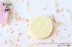 Easter Raised Acrylic Stamps: Standing Bunny Line Drawing Raised Acrylic Fondant Stamp