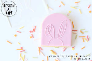 Bunny Ears Line Drawing Raised Acrylic Fondant Stamp