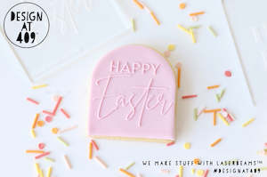 Easter Raised Acrylic Stamps: Happy Easter 1  Raised Acrylic Fondant Stamp