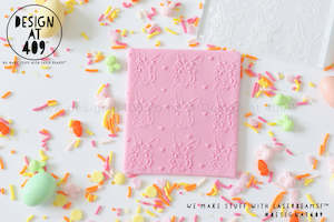 Floral Bunnies Patterned Raised Acrylic Fondant Stamp