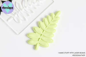 Other Stamps And Cutters: Leaf Acrylic Press Stamp with Shaped Cutter