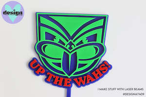 Up The Wahs Layered Cake Topper (Dark Blue/Green/Red)