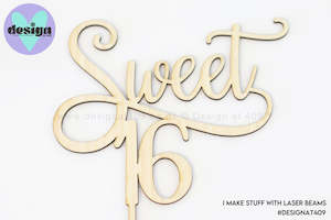 Cake Toppers: Sweet 16 Cake Topper (other colour choices available)