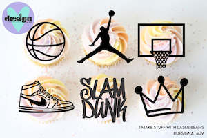 Basketball Theme Cut Out Cupcake Topper
