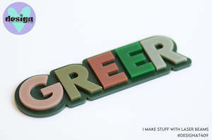 Mini: Camo Name Themed Layered Cake Name